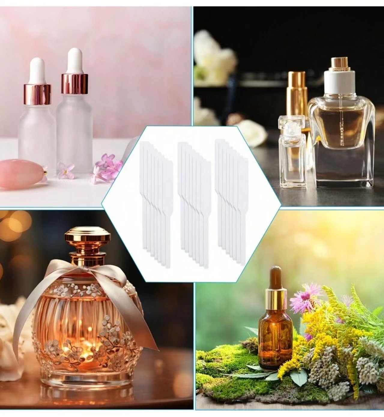 QISLOA 200 PCS Perfume Test Strips Disposable White Tester Strips...