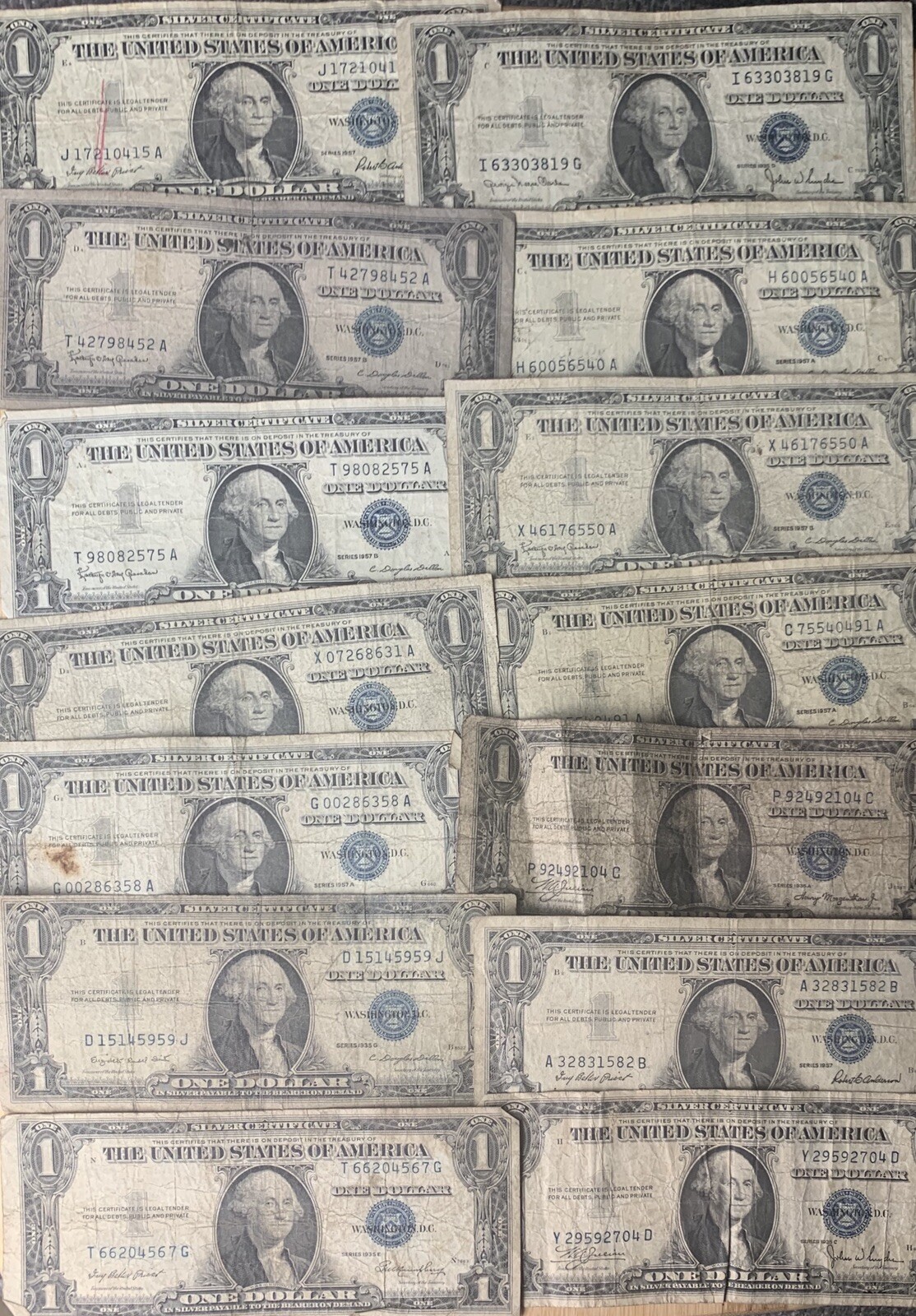 1935-1957 *LUCKY* $1 SILVER CERTIFICATE RARE BLUE ONE DOLLAR BILL LOT NOTE FRN*