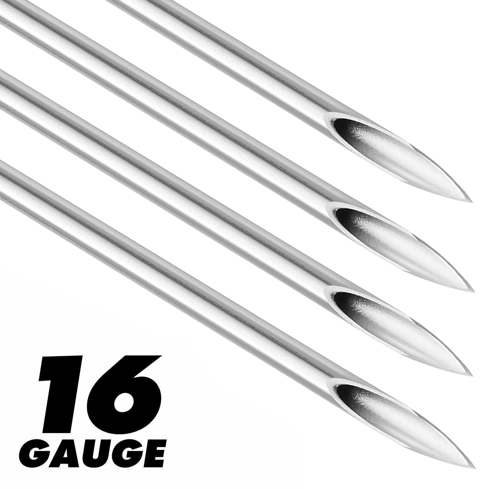 100 Mix Body Piercing Needle Sizes 12g, 14g, 16g, 18g and 20g (20 pcs each)