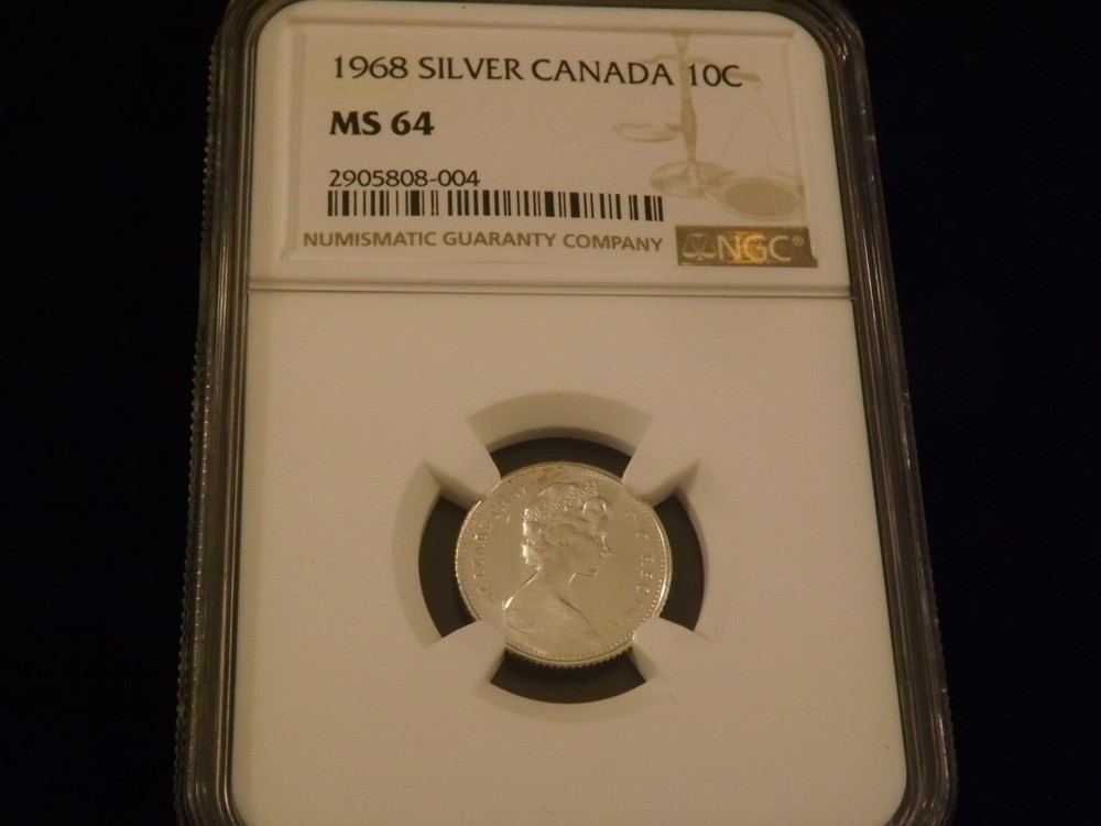 1968     10 C     Canada              NGC  MS 64