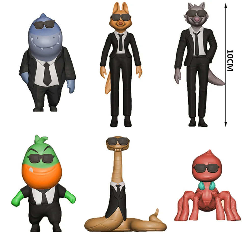 6Pcs The Bad Guys Figures Set Cartoon PVC Action Model Toys Kids Gift