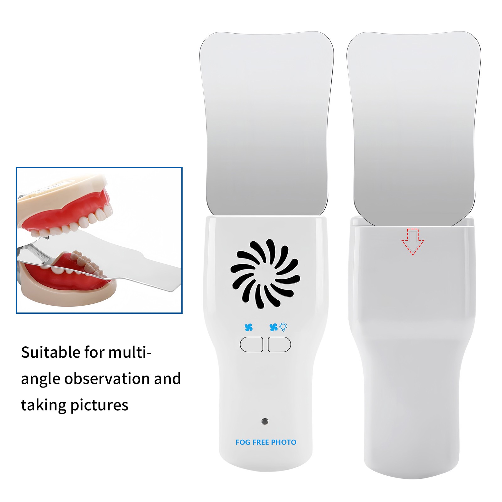 Dental Reflector Fog Free LED Photo System 4 Mirrors Anti-Fog Photography