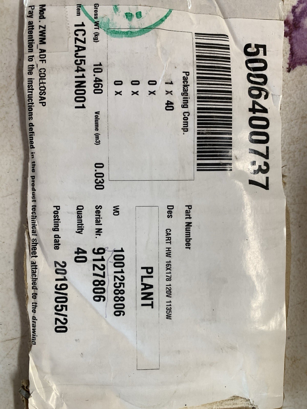 Immersion Cartridge Heater 120V 1135W Heating Element Replacement 3/4 Inch.