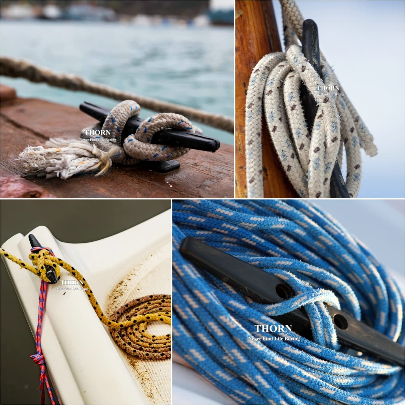 4PCS Black Nylon Dock Cleats Heavy Duty Plastic Boat Cleats for Docking