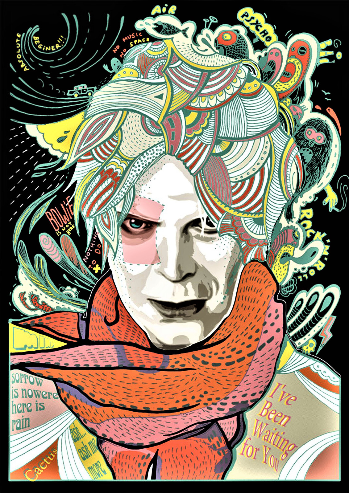 David Bowie  POSTER 12"x18" Cardstock Free shipping.