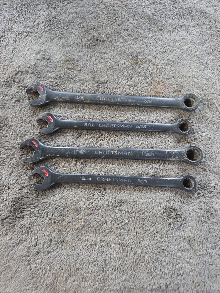 Craftsman Tools 4 Pc Open End Ratcheting Combo Wrench Set A-AD Black
