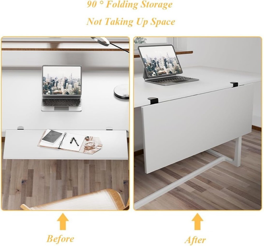 Quick Install Under Desk Keyboard Holder Bracket - Adjustable & Foldable Design