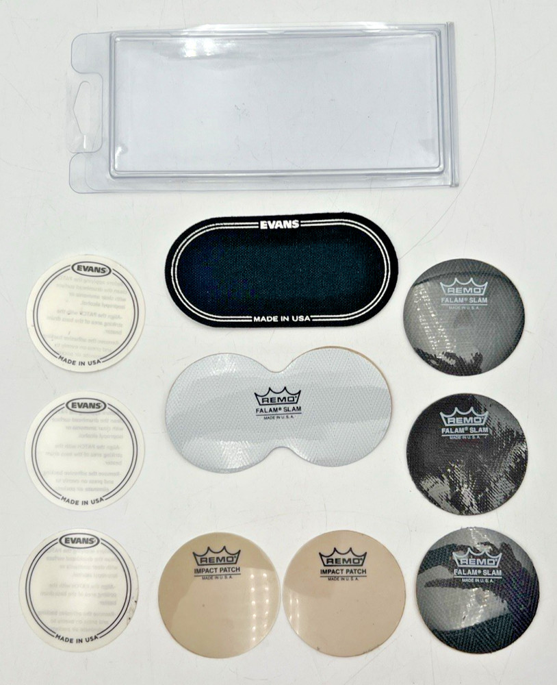 (10) REMO & EVANS FALAM SLAM & IMPACT PATCH 2.5" & DOUBLE DRUM PATCH