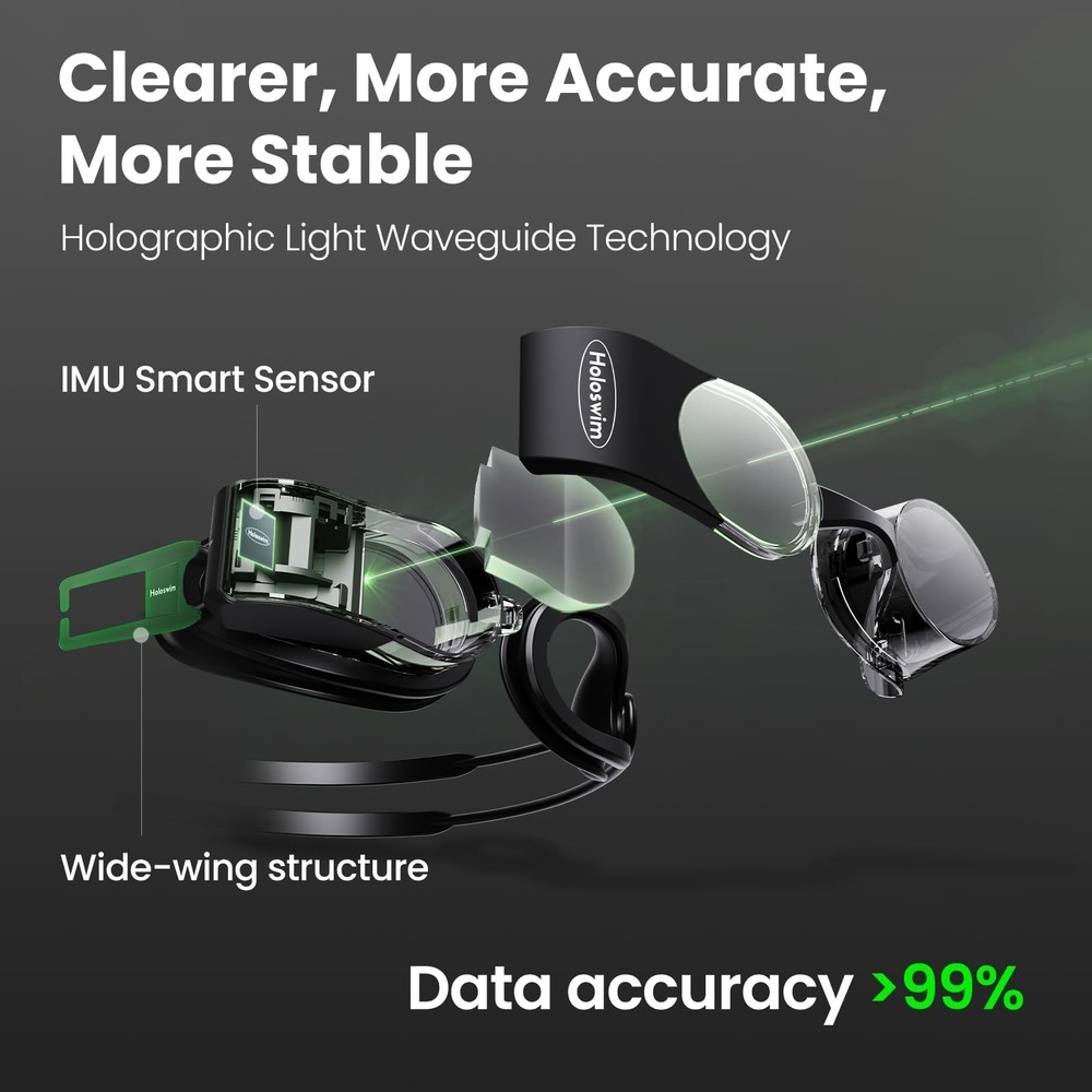 Smart Swim Goggles 2PRO, AR Real-Time Display, Data Tracking & Training Plans...