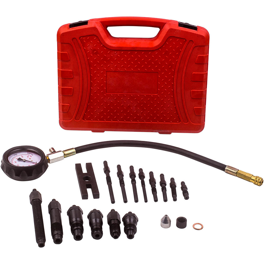 16pcs Diesel Engine Compression Tester Tool Glow Plug Adapter Kit Automotive