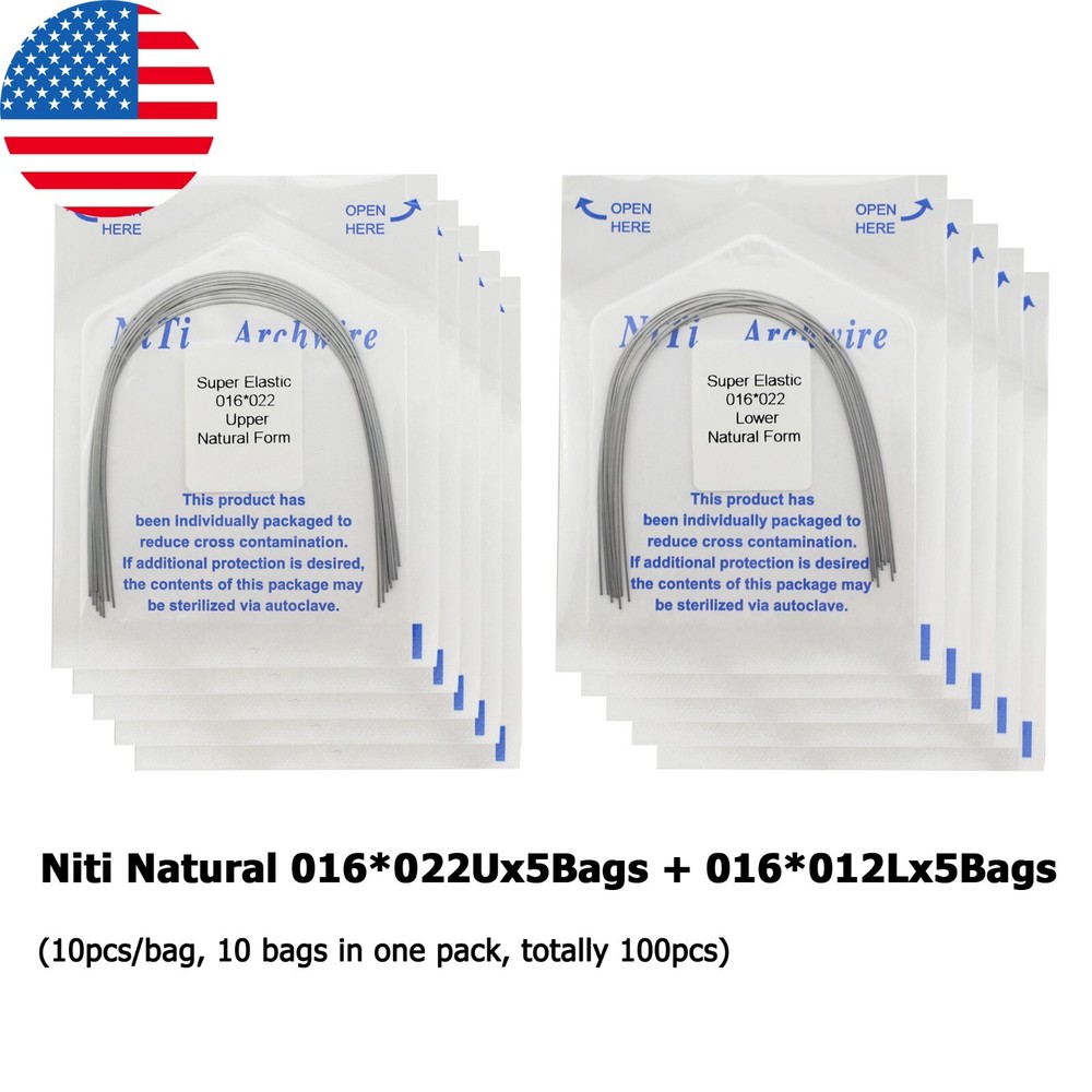 100PCS Dental Orthodontic Niti Arch Wire Rectangular Round Natural Upper Lower