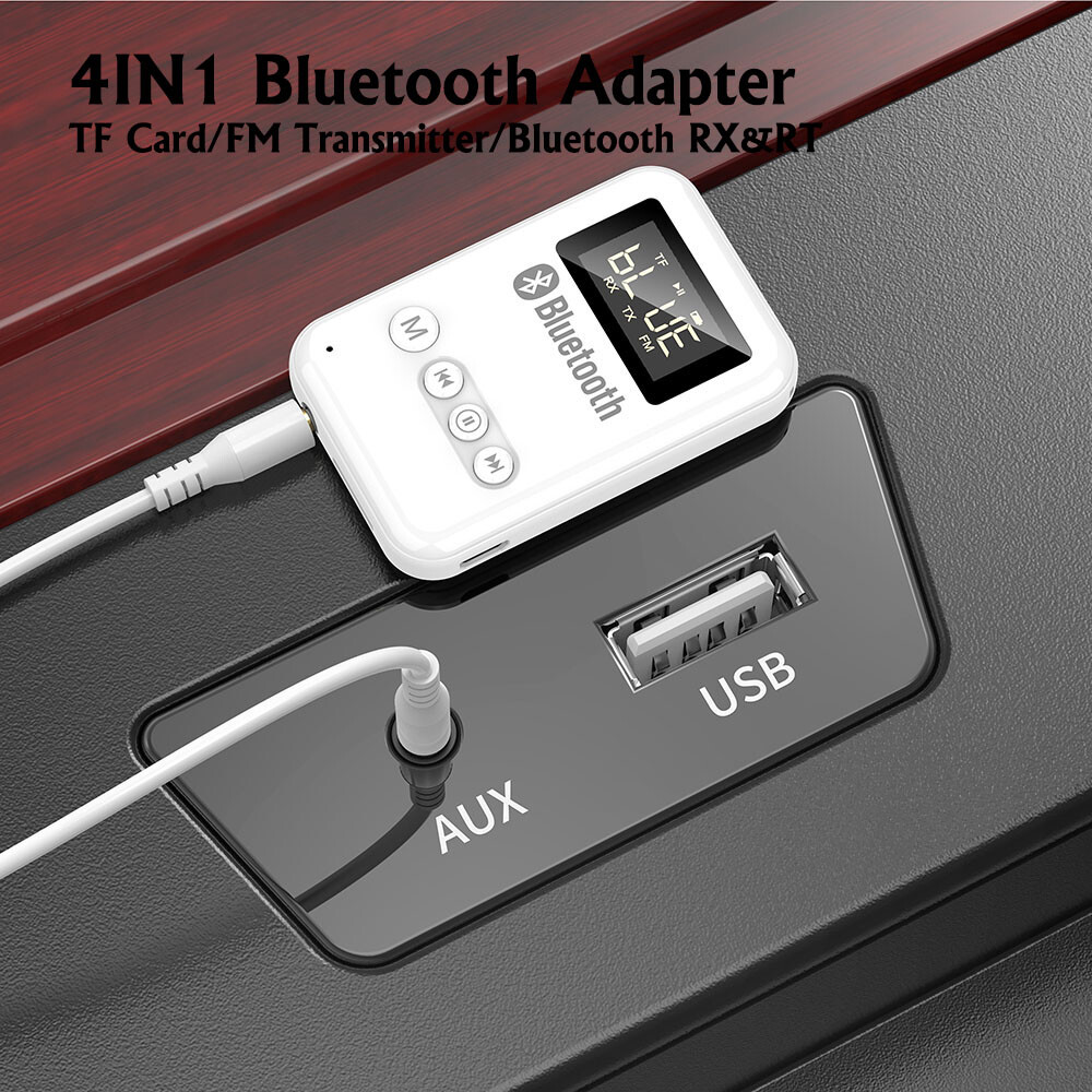 Bluetooth Wireless Adapter&FM Transmitter FOR Home CAR TV Audio Stereo SPEAKER