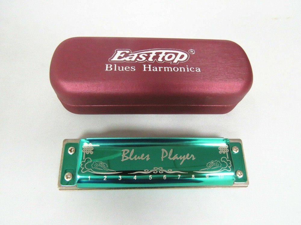 EASTTOP Harmonica Set Professional Blue Harmonica 12-Pack 10hole Birthday Gift