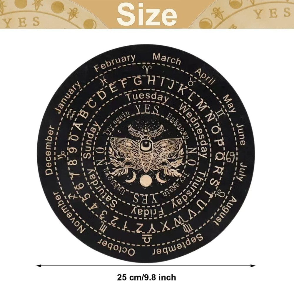 Pendulum Board Dowsing Divination Wooden Pendulum Board Dowsing with Crystal ...