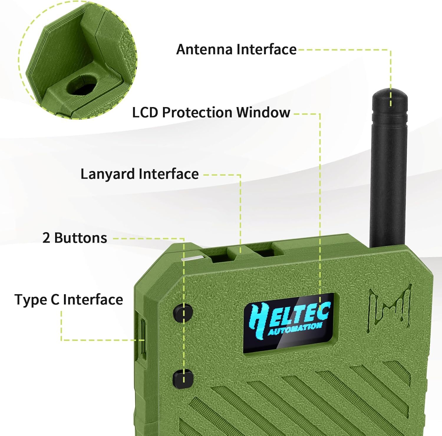 2 Sets 915MHz LoRa V3 ESP32 OLED Board + Antenna +Battery + Case for Meshtastic