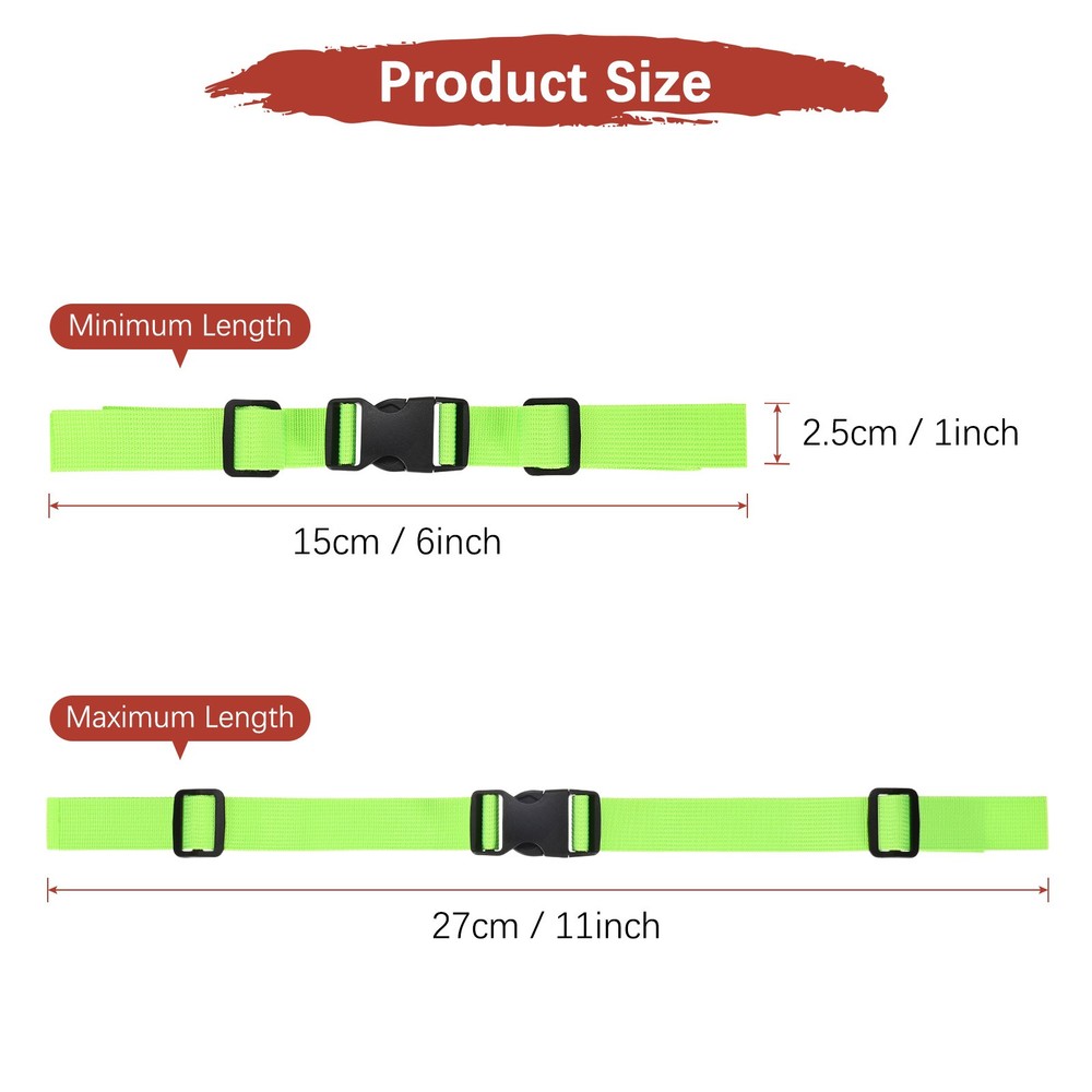 2PCS Backpack Chest Strap with Quick Release Buckle - [Fluorescent Green & Blue]