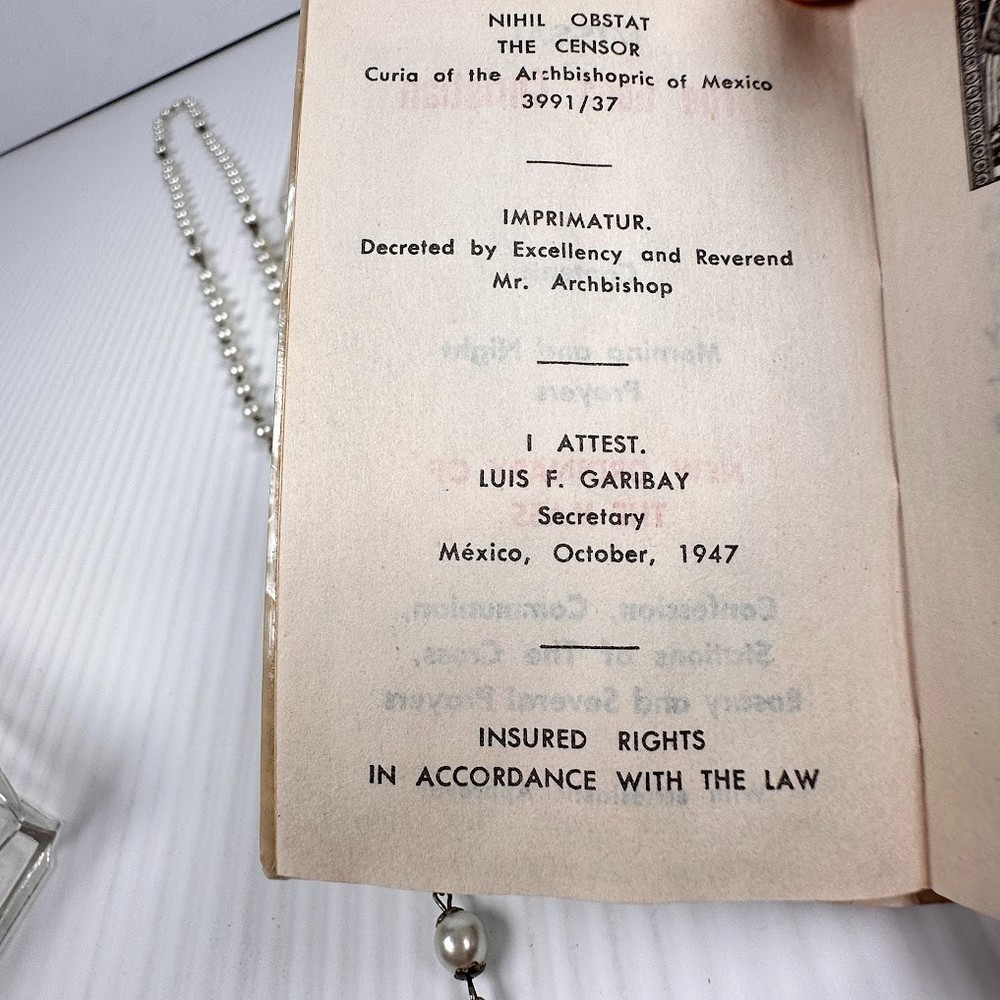 Vintage First Communion Prayer Book and Rosary