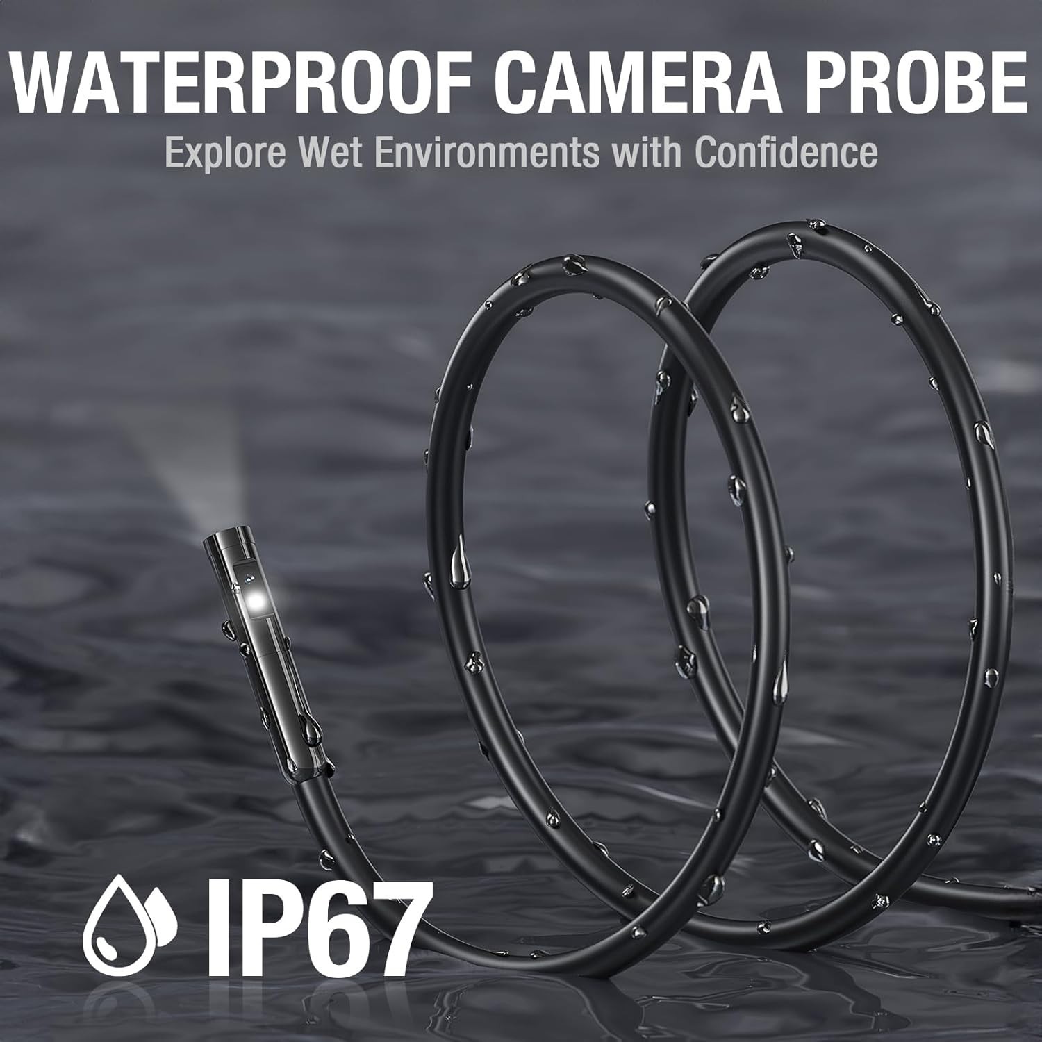 Teslong Dual Lens Endoscope Mechanic Borescope Inspection Camera Flexible 16.5FT