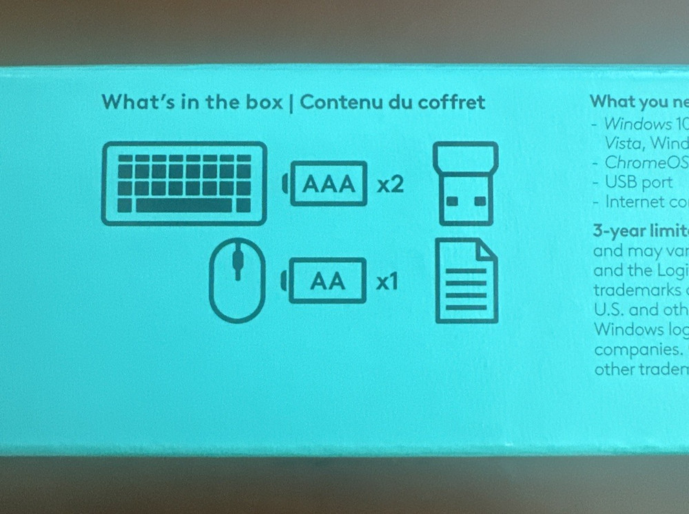 Wireless Keyboard and Mouse Combo Logitech MK270 Open Box