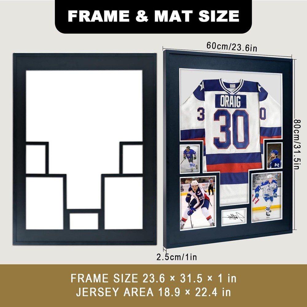 Jersey Display Frame Large Shadow Box Frame Clear Acrylic with 98% UV Protection