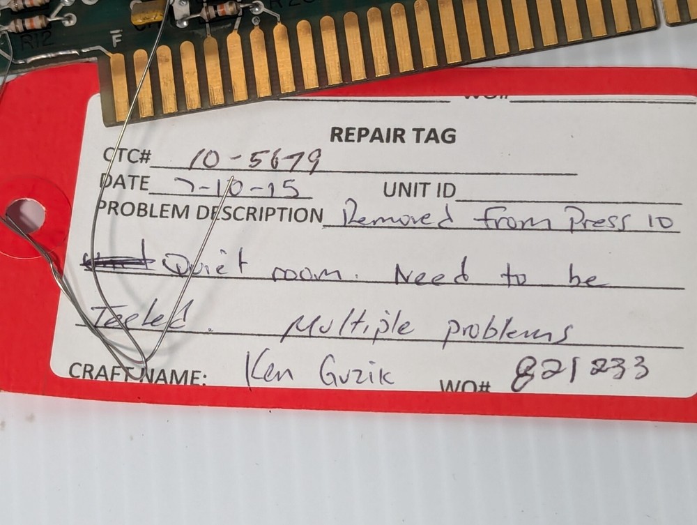 Rockwell-Goss I-D36213 sequence timer board, not fully functional