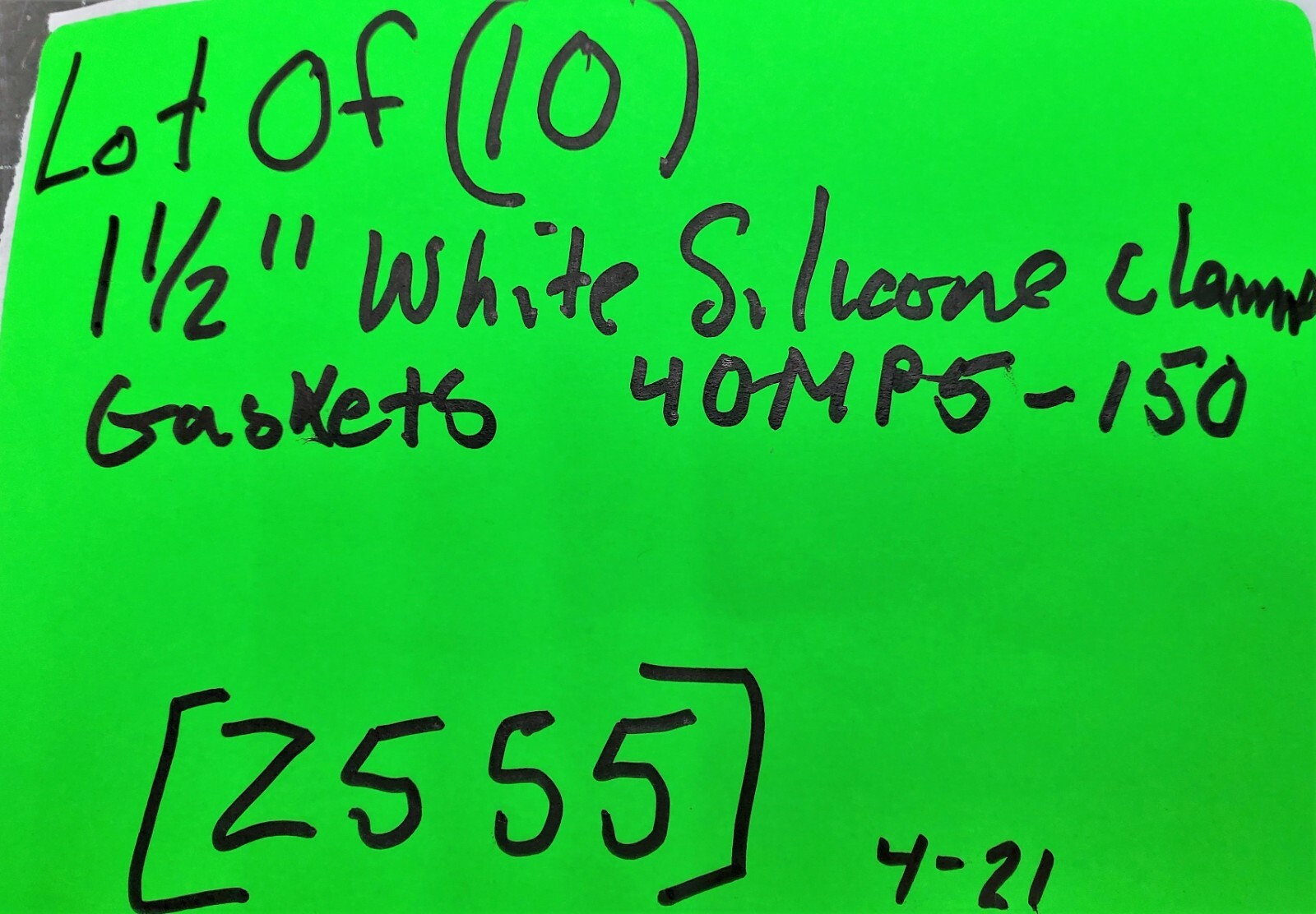 10 WHITE SILICONE TRI CLAMP SANITARY GASKETS 1-1/2" TRICLAMP TRI-CLOVER [Z5S5]