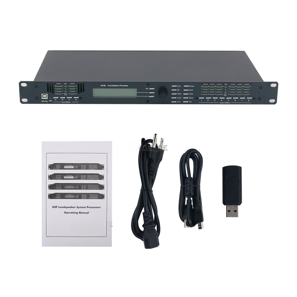 FOR 4.8SP 110V/220V 4 Inputs and 8 Outputs Digital Speaker Audio Processor Stage