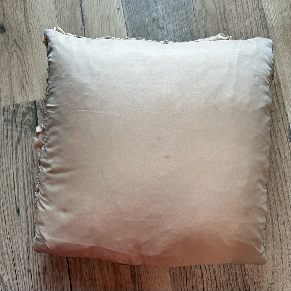 Silk Woven Cream Throw Pillow