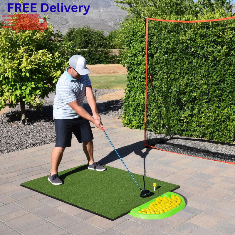 Golf Practice Bundle Net Mat & Balls Backyard Training Chipping Set Portable New