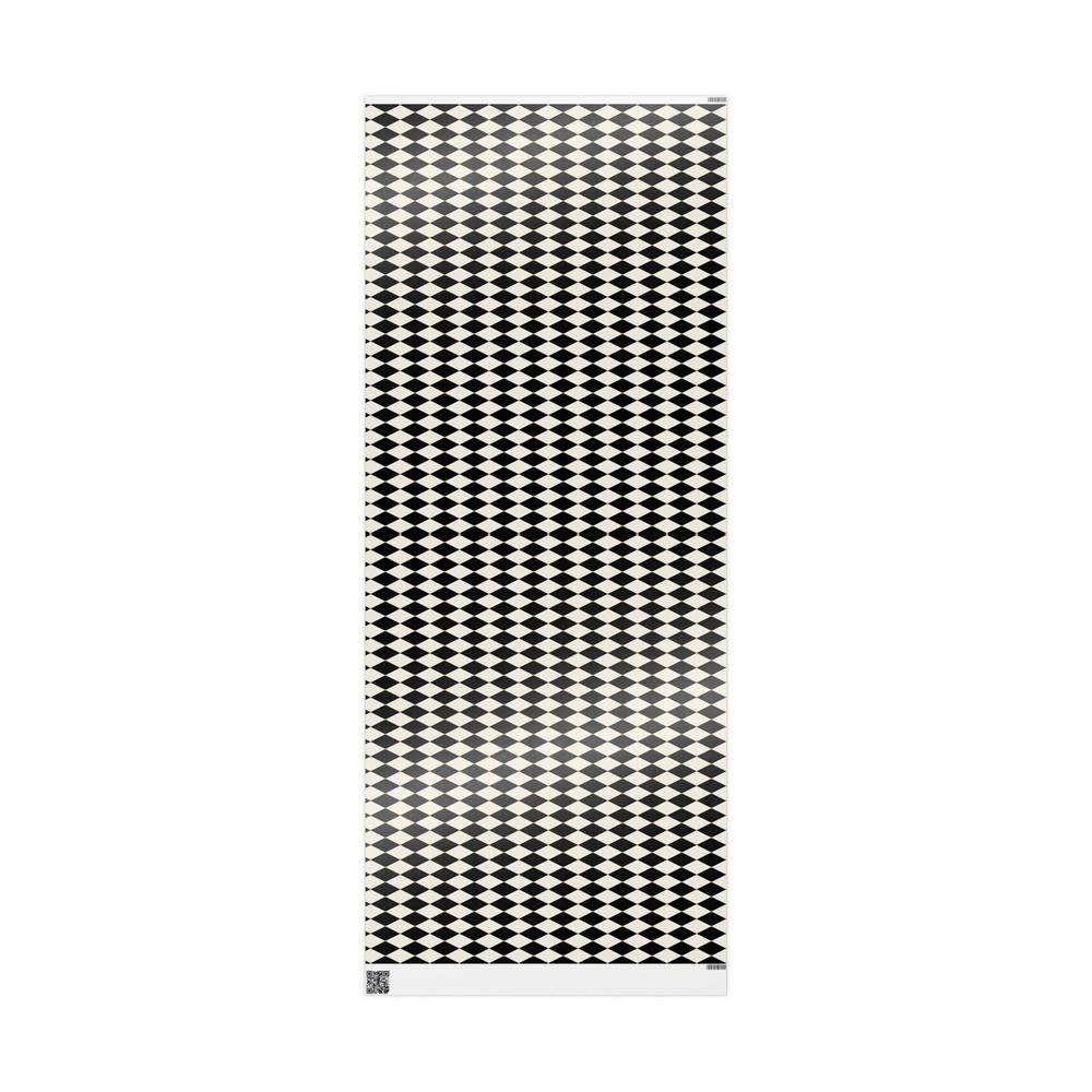 Wrapping Papers, Chic Cream Gold Black Harlequin, diamond pattern wrapper