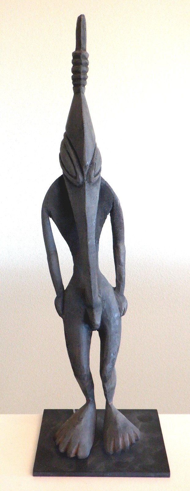 Wokem Ancestor Figure, Karam River region of Papua New Guinea, 17.5" w/stand