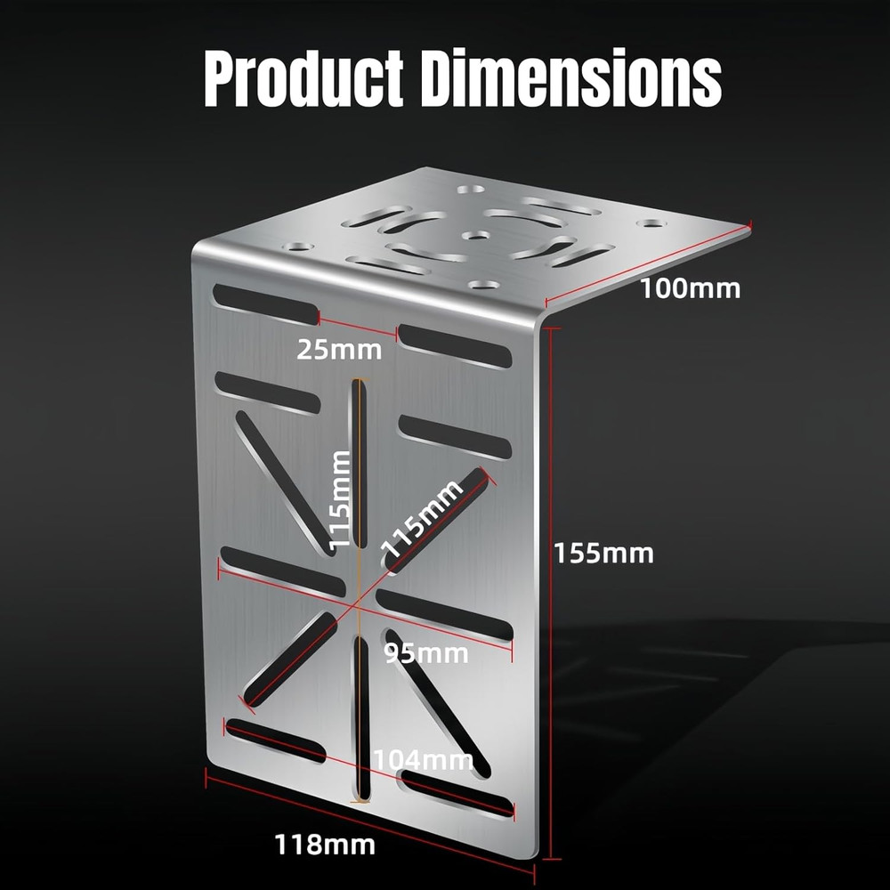 CCTV Stainless Steel Camera Mount Bracket Adapter, L-Shape Security Camera Mount