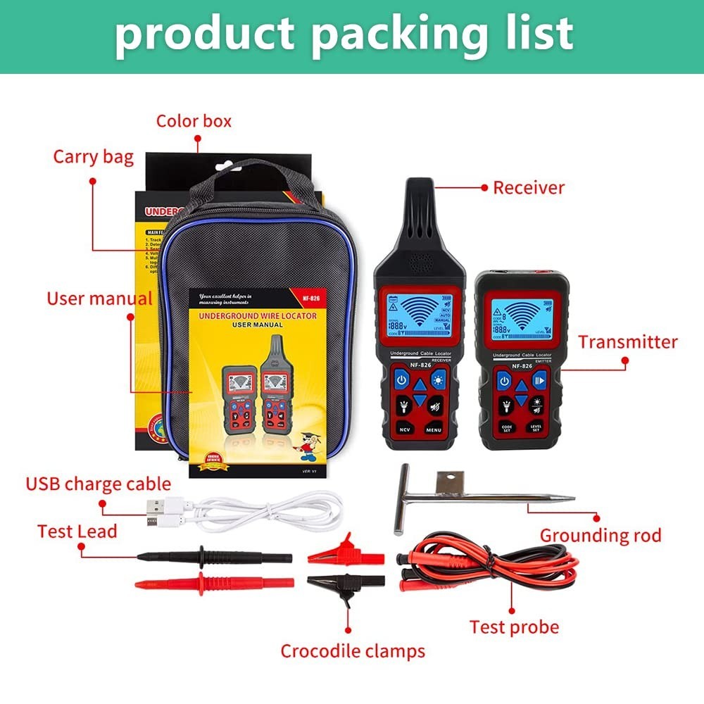 Professional Underground Cable Locator with High Sensitivity Signal Tracking