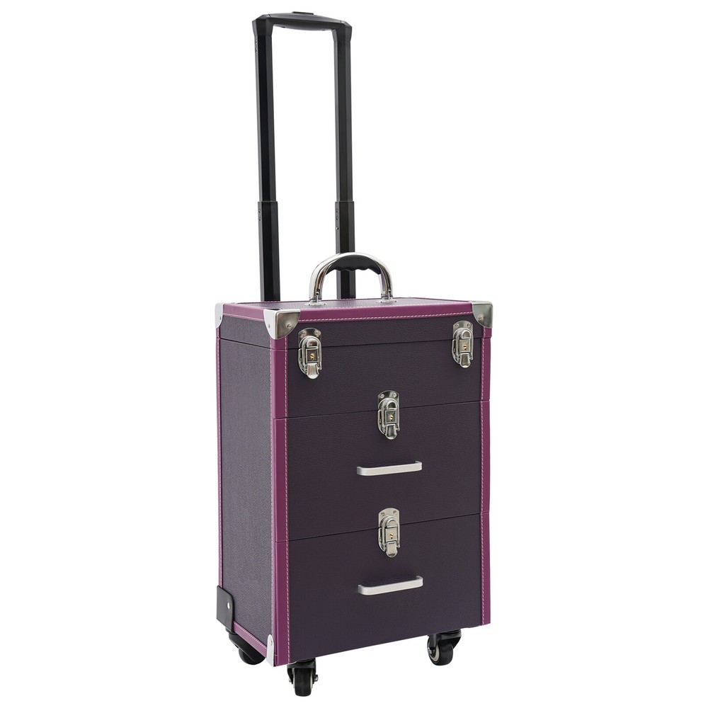 Large Rolling Cosmetic Case Makeup Trolley Rolling Makeup Case Waterproof