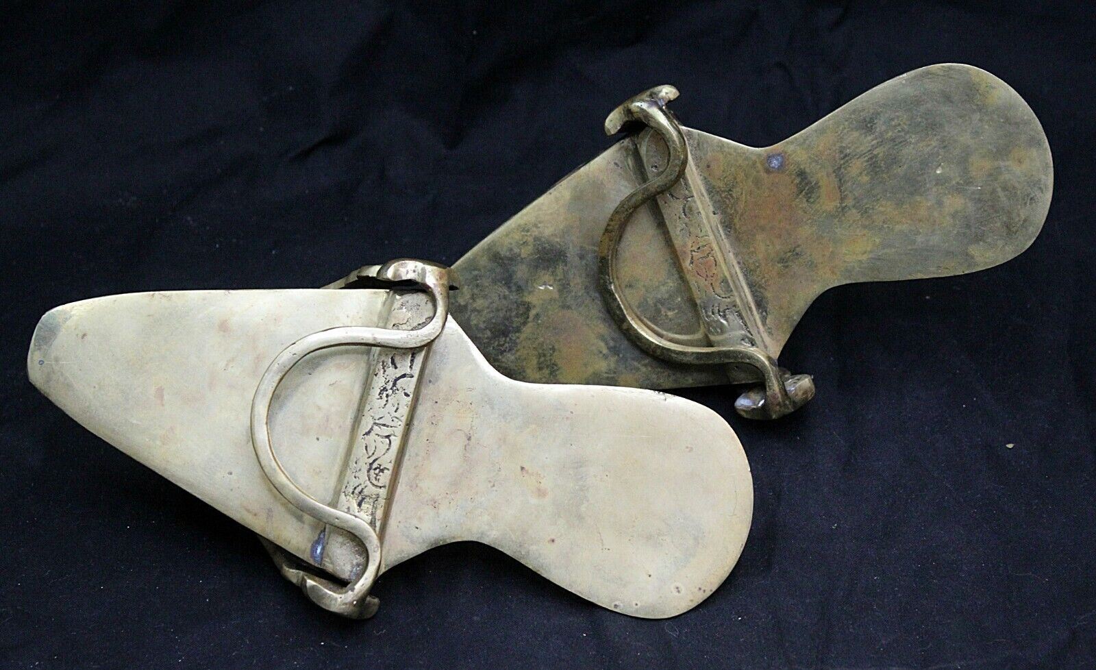 Pair of Vintage Antique Cast Bronze Stirrups Show Quality Great Patina Display
