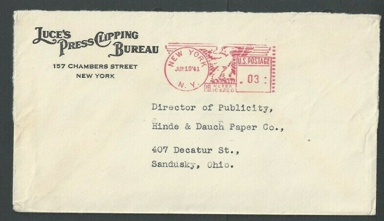 1941 NY Luces Press Clipping Bureau