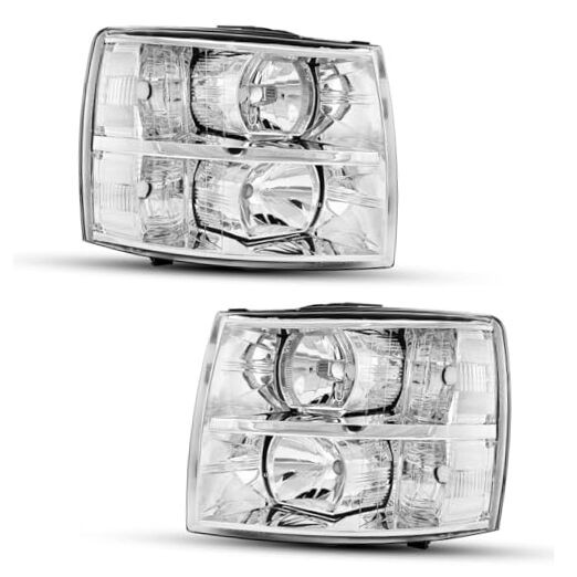 Headlights from, Silverado Headlights Assembly Set for 07-13 Chrome-Clear