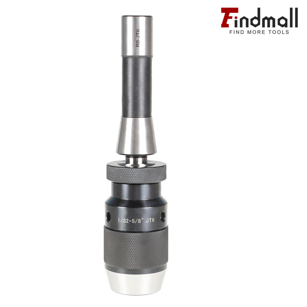 1/32"- 5/8" Keyless Heavy Duty Drill Chuck JT6 Self Tighten W/R8 Shank Adapter