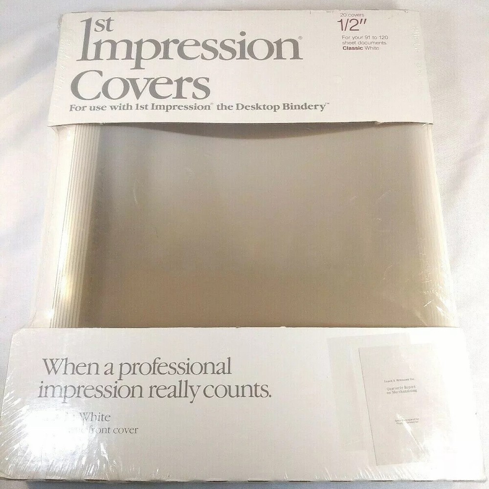 Avery Clear Plastic Covers for sheets 1st Impression Desktop 1/2" Classic New