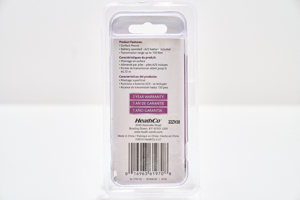 Heath Zenith SL-7797-02 Plastic Wireless Push Button Replacement Doorbell