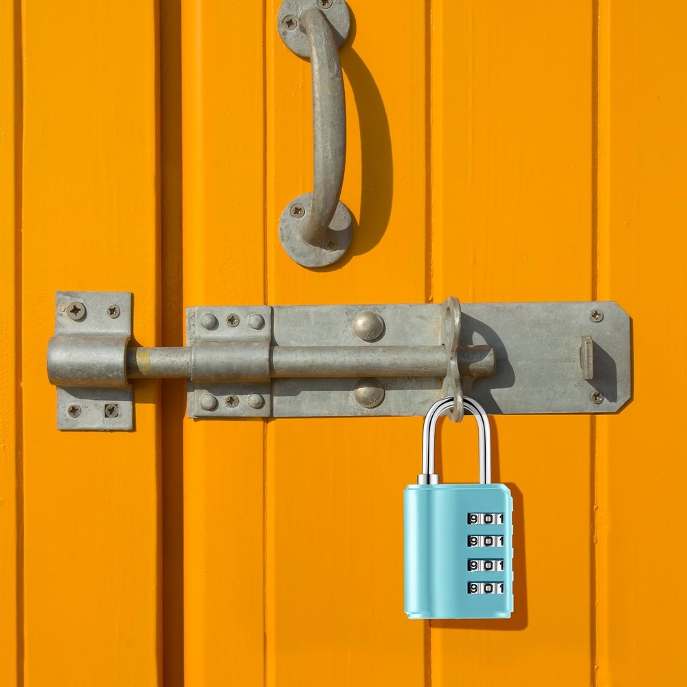 Kenning 10 Pcs Combination Padlock 4 Digit Combination Lock with Keys Locker Res