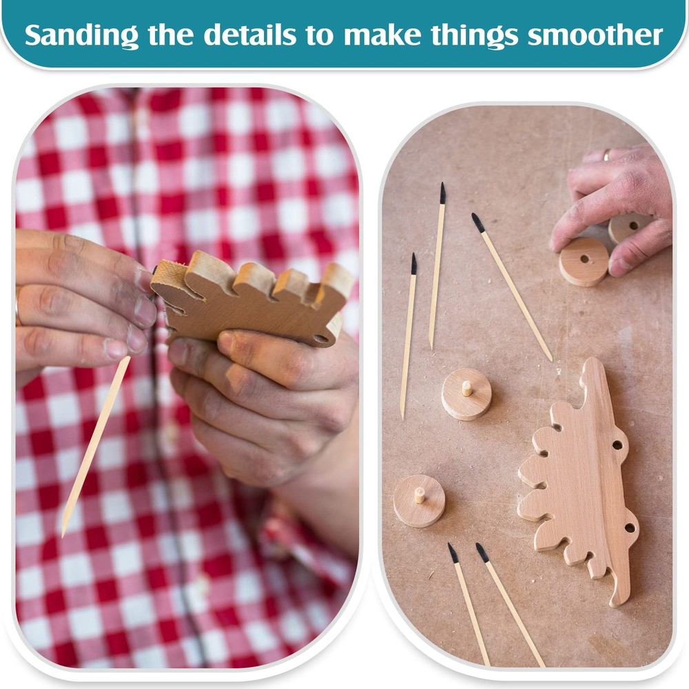 Maxdot 120 Pcs Sanding Sticks Include 30 Twigs 40 Polishing Sticks...