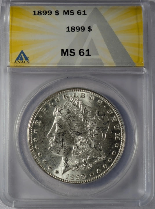 1899 Morgan Silver Dollar ANACS MS-61