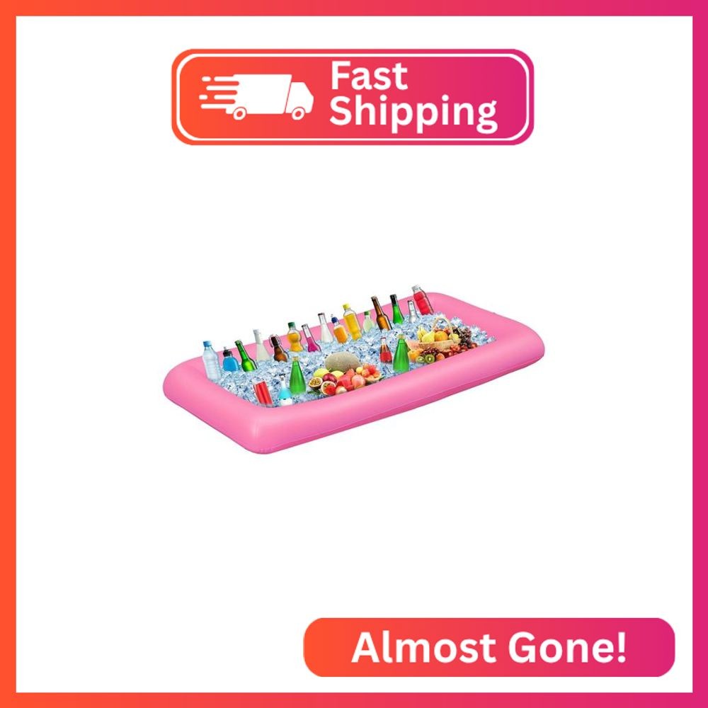 Ice Buffet Serving Tray Drink Cooler with Drain Plug,Inflatable Ice Serving Buff