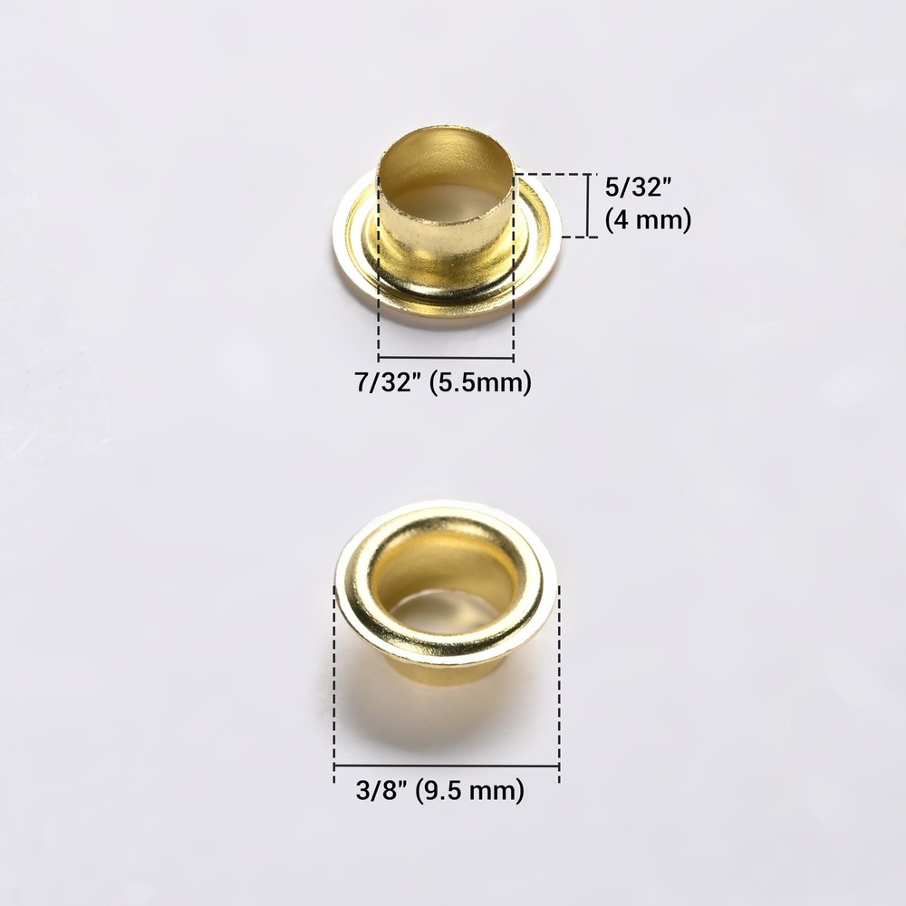 Yescom 500 sets Grommet Kit 7/32 inch Size #0 Solid Brass Eyelets Washers