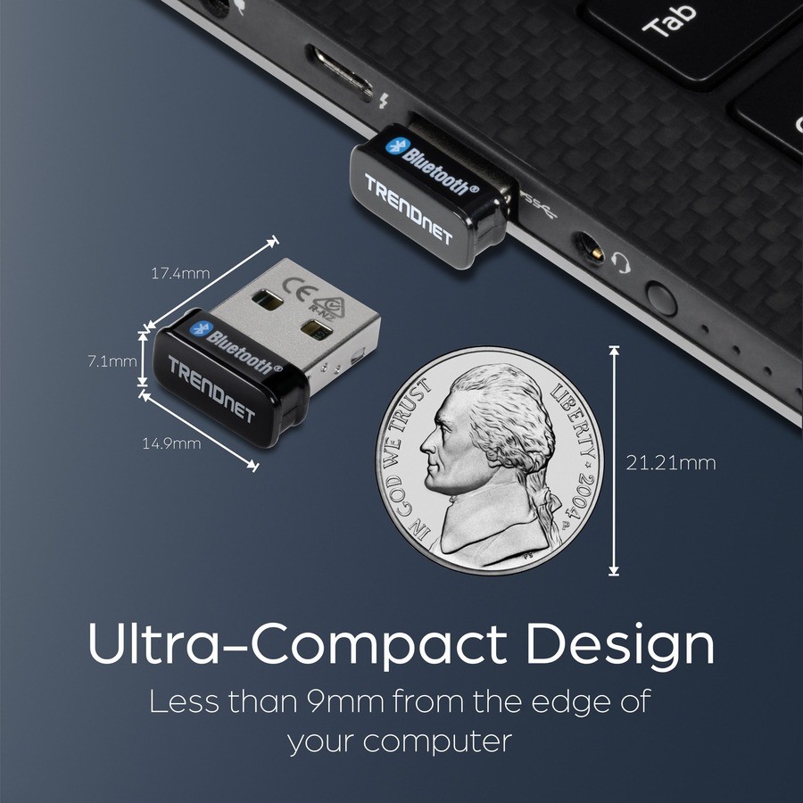 TRENDnet Micro Bluetooth 5.0 USB Adapter, Supports Basic Rate(BR), Bluetooth Low