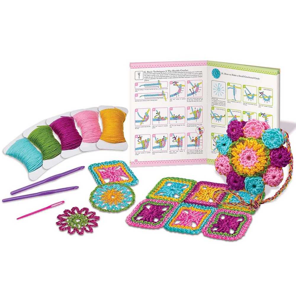 4M: Easy-to-Do Crochet - DIY Knitting Craft Kit, Learn 3 Yarn Work Projects, ...