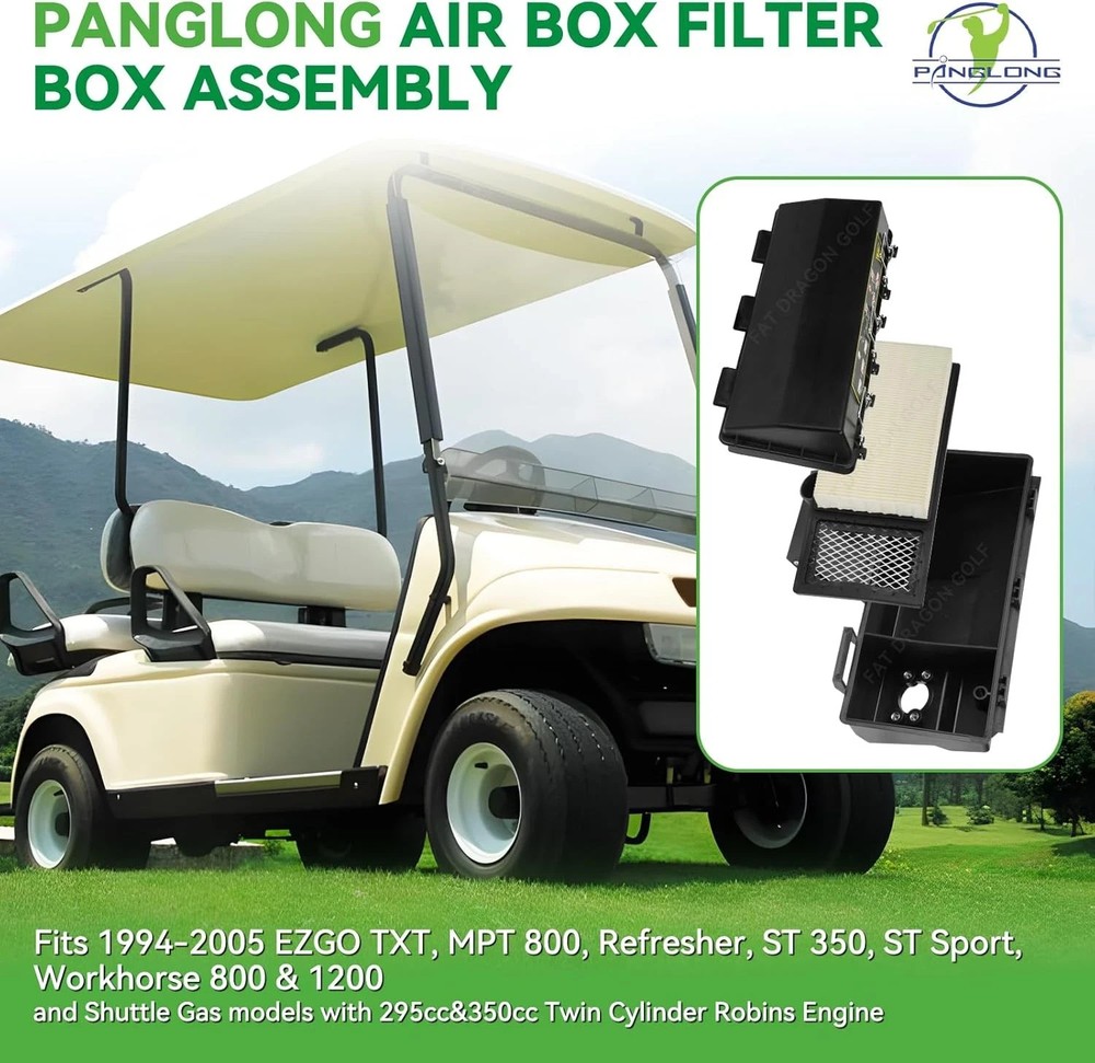 EZGO Air Box Filter Assembly, Include Air Filter Element, Filter Cover and Housi