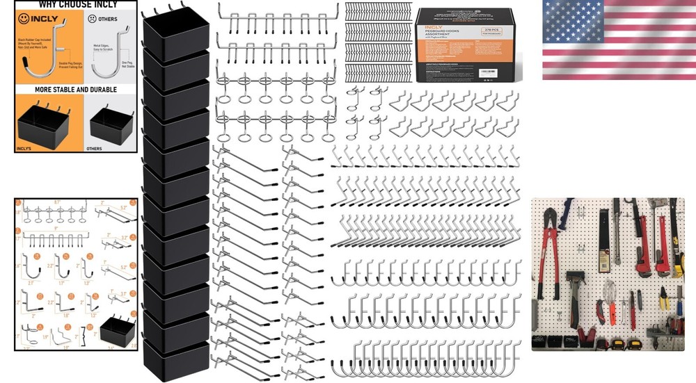 Ultimate 278-Piece Pegboard Hook Set with Bins for Versatile Storage Solutions