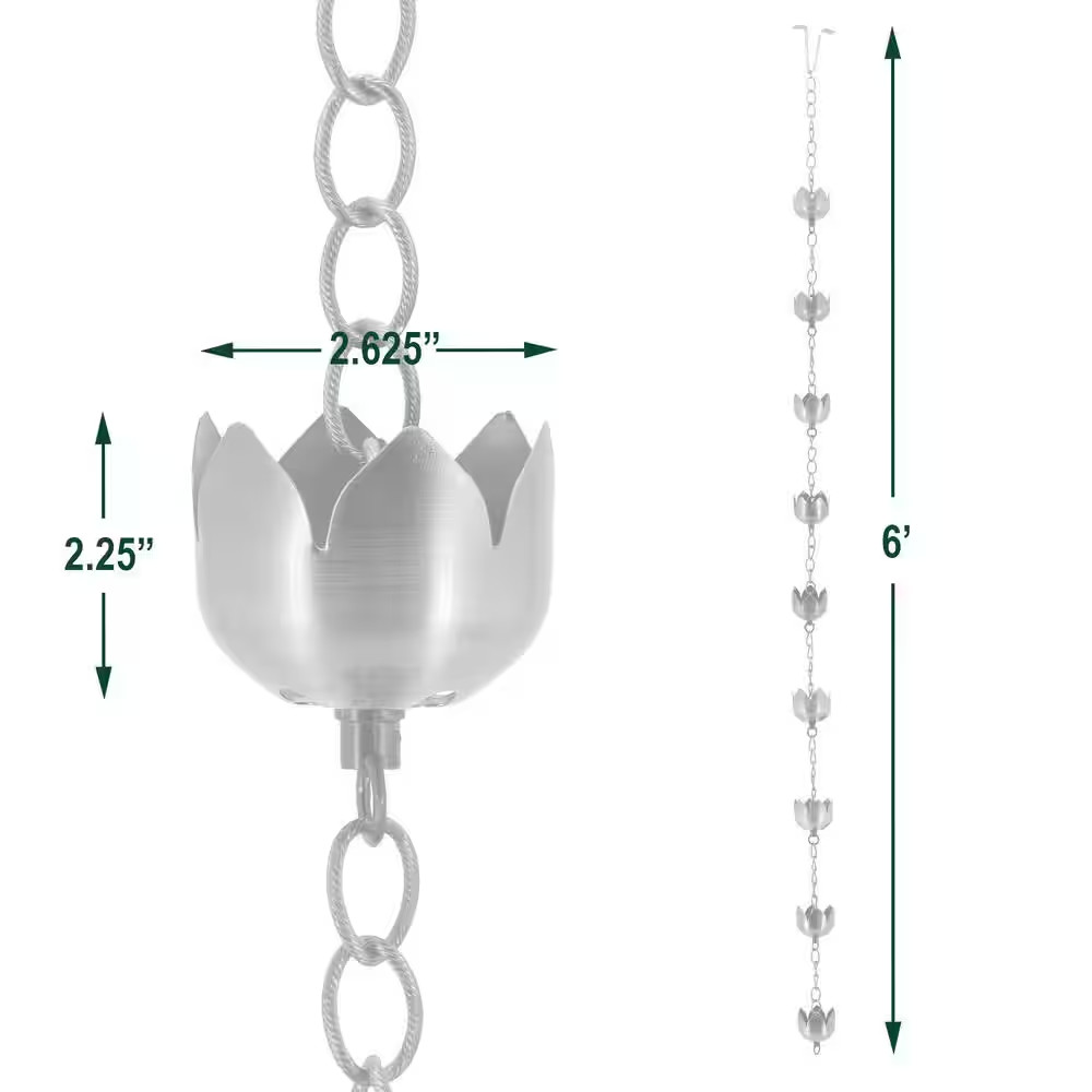 Rain Chain with Lotus Blossoms